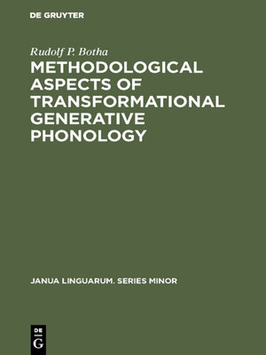 cover image of Methodological Aspects of Transformational Generative Phonology